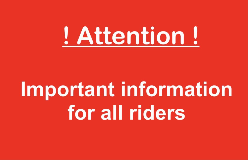 Important documents for all riders