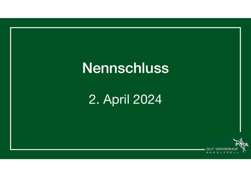 Nennschluss am 2. April 2024